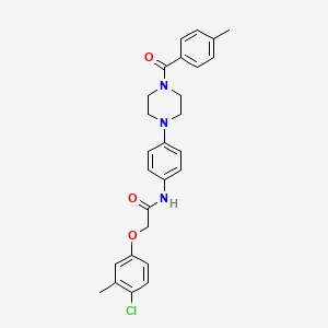 molecular formula C27H28ClN3O3 B4138583 2-(4-chloro-3-methylphenoxy)-N-{4-[4-(4-methylbenzoyl)-1-piperazinyl]phenyl}acetamide 