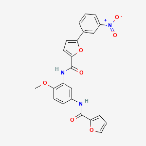 molecular formula C23H17N3O7 B4138593 N-[5-(2-furoylamino)-2-methoxyphenyl]-5-(3-nitrophenyl)-2-furamide 