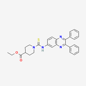 molecular formula C29H28N4O2S B4138603 ethyl 1-{[(2,3-diphenyl-6-quinoxalinyl)amino]carbonothioyl}-4-piperidinecarboxylate 