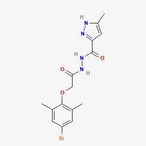 molecular formula C15H17BrN4O3 B4138617 N'-[(4-bromo-2,6-dimethylphenoxy)acetyl]-3-methyl-1H-pyrazole-5-carbohydrazide 