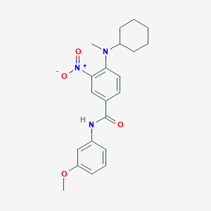 molecular formula C21H25N3O4 B4138625 4-[cyclohexyl(methyl)amino]-N-(3-methoxyphenyl)-3-nitrobenzamide 