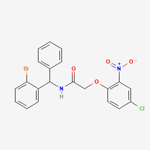 molecular formula C21H16BrClN2O4 B4138637 N-[(2-bromophenyl)(phenyl)methyl]-2-(4-chloro-2-nitrophenoxy)acetamide 