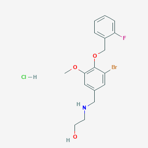 molecular formula C17H20BrClFNO3 B4138652 2-({3-bromo-4-[(2-fluorobenzyl)oxy]-5-methoxybenzyl}amino)ethanol hydrochloride 