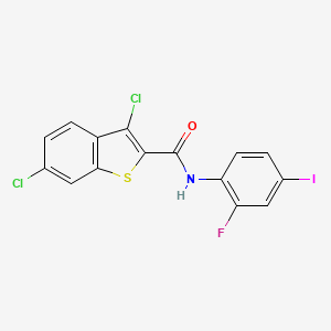 molecular formula C15H7Cl2FINOS B4138657 3,6-dichloro-N-(2-fluoro-4-iodophenyl)-1-benzothiophene-2-carboxamide 