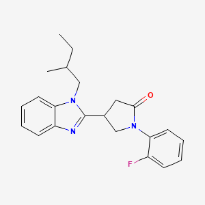 molecular formula C22H24FN3O B4138664 1-(2-fluorophenyl)-4-[1-(2-methylbutyl)-1H-benzimidazol-2-yl]-2-pyrrolidinone 