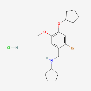 molecular formula C18H27BrClNO2 B4138688 N-[2-bromo-4-(cyclopentyloxy)-5-methoxybenzyl]cyclopentanamine hydrochloride 