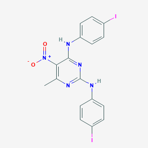 molecular formula C17H13I2N5O2 B413869 5-Nitro-2,4-bis(4-iodoanilino)-6-methylpyrimidine 