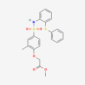 molecular formula C22H21NO5S2 B4138705 methyl [2-methyl-4-({[2-(phenylthio)phenyl]amino}sulfonyl)phenoxy]acetate 