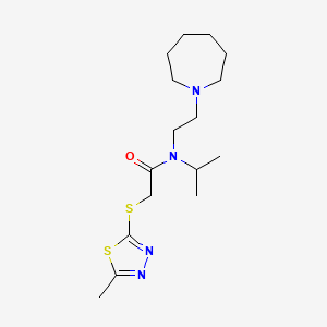molecular formula C16H28N4OS2 B4138717 N-(2-azepan-1-ylethyl)-N-isopropyl-2-[(5-methyl-1,3,4-thiadiazol-2-yl)thio]acetamide 