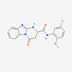 molecular formula C18H15ClN4O3 B4138730 N-(5-chloro-2-methoxyphenyl)-4-oxo-1,2,3,4-tetrahydropyrimido[1,2-a]benzimidazole-2-carboxamide 