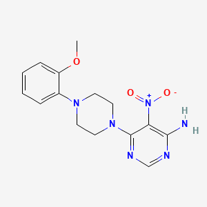 molecular formula C15H18N6O3 B4138741 6-[4-(2-methoxyphenyl)-1-piperazinyl]-5-nitro-4-pyrimidinamine 