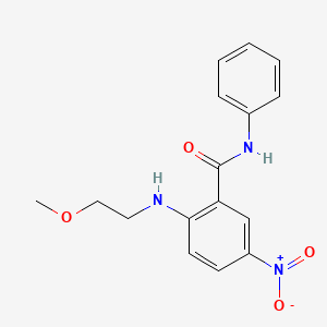 molecular formula C16H17N3O4 B4138767 2-[(2-methoxyethyl)amino]-5-nitro-N-phenylbenzamide 