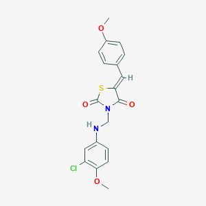molecular formula C19H17ClN2O4S B413878 3-[(3-Chloro-4-methoxyanilino)methyl]-5-(4-methoxybenzylidene)-1,3-thiazolidine-2,4-dione 