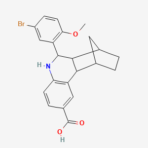 molecular formula C22H22BrNO3 B4138783 10-(5-bromo-2-methoxyphenyl)-9-azatetracyclo[10.2.1.0~2,11~.0~3,8~]pentadeca-3,5,7-triene-5-carboxylic acid 