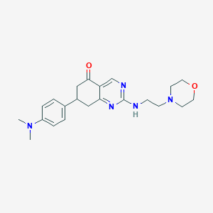 molecular formula C22H29N5O2 B4138787 7-[4-(dimethylamino)phenyl]-2-{[2-(4-morpholinyl)ethyl]amino}-7,8-dihydro-5(6H)-quinazolinone 