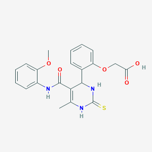 molecular formula C21H21N3O5S B4138792 [2-(5-{[(2-methoxyphenyl)amino]carbonyl}-6-methyl-2-thioxo-1,2,3,4-tetrahydro-4-pyrimidinyl)phenoxy]acetic acid 