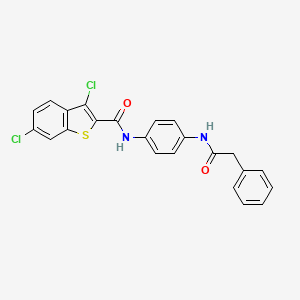 molecular formula C23H16Cl2N2O2S B4138796 3,6-dichloro-N-{4-[(phenylacetyl)amino]phenyl}-1-benzothiophene-2-carboxamide 