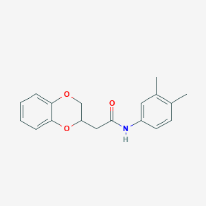 molecular formula C18H19NO3 B4138797 2-(2,3-dihydro-1,4-benzodioxin-2-yl)-N-(3,4-dimethylphenyl)acetamide 