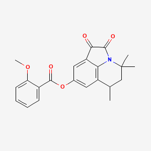 molecular formula C22H21NO5 B4138803 4,4,6-trimethyl-1,2-dioxo-1,2,5,6-tetrahydro-4H-pyrrolo[3,2,1-ij]quinolin-8-yl 2-methoxybenzoate 