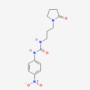 molecular formula C14H18N4O4 B4138821 N-(4-nitrophenyl)-N'-[3-(2-oxo-1-pyrrolidinyl)propyl]urea 