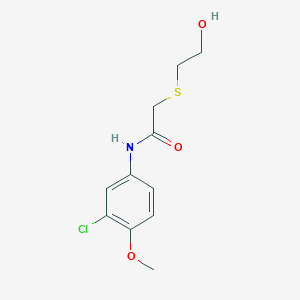 molecular formula C11H14ClNO3S B4138826 N-(3-chloro-4-methoxyphenyl)-2-[(2-hydroxyethyl)thio]acetamide 