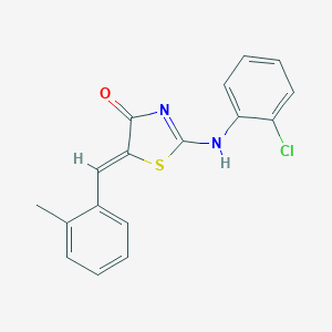 molecular formula C17H13ClN2OS B413883 (5Z)-2-(2-chloroanilino)-5-[(2-methylphenyl)methylidene]-1,3-thiazol-4-one 
