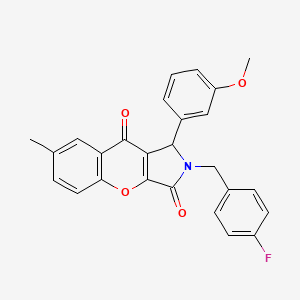 molecular formula C26H20FNO4 B4138842 2-(4-fluorobenzyl)-1-(3-methoxyphenyl)-7-methyl-1,2-dihydrochromeno[2,3-c]pyrrole-3,9-dione 