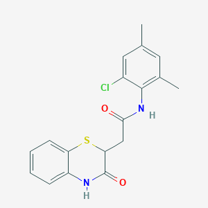 molecular formula C18H17ClN2O2S B4138848 N-(2-chloro-4,6-dimethylphenyl)-2-(3-oxo-3,4-dihydro-2H-1,4-benzothiazin-2-yl)acetamide 