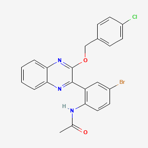 molecular formula C23H17BrClN3O2 B4138849 N-(4-bromo-2-{3-[(4-chlorobenzyl)oxy]-2-quinoxalinyl}phenyl)acetamide 