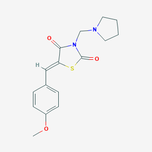 molecular formula C16H18N2O3S B413885 (5Z)-5-[(4-methoxyphenyl)methylidene]-3-(pyrrolidin-1-ylmethyl)-1,3-thiazolidine-2,4-dione 