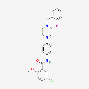 molecular formula C25H25ClFN3O2 B4138857 5-chloro-N-{4-[4-(2-fluorobenzyl)-1-piperazinyl]phenyl}-2-methoxybenzamide 