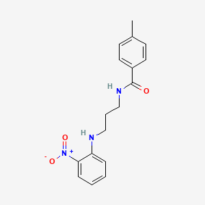 molecular formula C17H19N3O3 B4138860 4-methyl-N-{3-[(2-nitrophenyl)amino]propyl}benzamide 