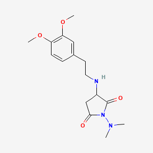 molecular formula C16H23N3O4 B4138866 3-{[2-(3,4-dimethoxyphenyl)ethyl]amino}-1-(dimethylamino)-2,5-pyrrolidinedione 