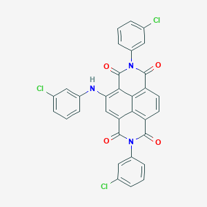 molecular formula C32H16Cl3N3O4 B413889 4-(3-chloroanilino)-2,7-bis(3-chlorophenyl)benzo[lmn][3,8]phenanthroline-1,3,6,8(2H,7H)-tetrone 