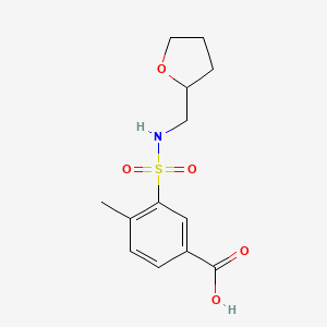 molecular formula C13H17NO5S B4138896 4-methyl-3-{[(tetrahydro-2-furanylmethyl)amino]sulfonyl}benzoic acid 