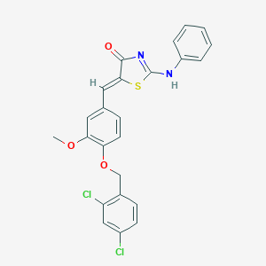 molecular formula C24H18Cl2N2O3S B413890 (5Z)-2-anilino-5-[[4-[(2,4-dichlorophenyl)methoxy]-3-methoxyphenyl]methylidene]-1,3-thiazol-4-one 