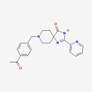 molecular formula C21H22N4O2 B4138903 8-(4-acetylbenzyl)-2-pyridin-2-yl-1,3,8-triazaspiro[4.5]dec-1-en-4-one 