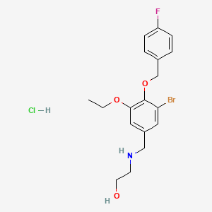 molecular formula C18H22BrClFNO3 B4138921 2-({3-bromo-5-ethoxy-4-[(4-fluorobenzyl)oxy]benzyl}amino)ethanol hydrochloride 