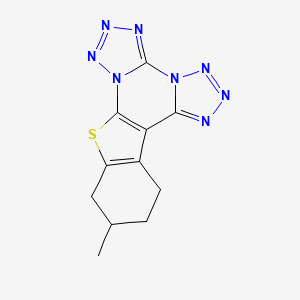 molecular formula C11H10N8S B4138958 11-methyl-10,11,12,13-tetrahydro[1]benzothieno[3,2-e]bistetrazolo[1,5-a:1',5'-c]pyrimidine 