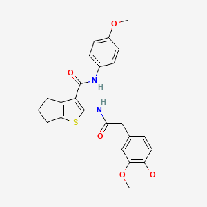 molecular formula C25H26N2O5S B4138961 2-{[(3,4-dimethoxyphenyl)acetyl]amino}-N-(4-methoxyphenyl)-5,6-dihydro-4H-cyclopenta[b]thiophene-3-carboxamide 