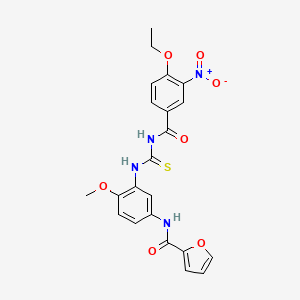 molecular formula C22H20N4O7S B4138974 N-[3-({[(4-ethoxy-3-nitrobenzoyl)amino]carbonothioyl}amino)-4-methoxyphenyl]-2-furamide 