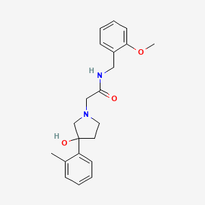 molecular formula C21H26N2O3 B4138979 2-[3-hydroxy-3-(2-methylphenyl)pyrrolidin-1-yl]-N-(2-methoxybenzyl)acetamide 