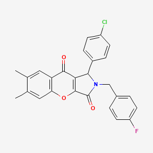 molecular formula C26H19ClFNO3 B4138985 1-(4-chlorophenyl)-2-(4-fluorobenzyl)-6,7-dimethyl-1,2-dihydrochromeno[2,3-c]pyrrole-3,9-dione 