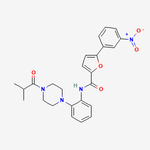 molecular formula C25H26N4O5 B4138991 N-[2-(4-isobutyryl-1-piperazinyl)phenyl]-5-(3-nitrophenyl)-2-furamide 