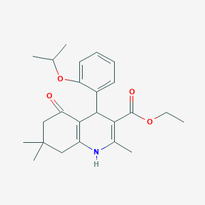 molecular formula C24H31NO4 B413900 Ethyl 4-(2-isopropoxyphenyl)-2,7,7-trimethyl-5-oxo-1,4,5,6,7,8-hexahydro-3-quinolinecarboxylate 