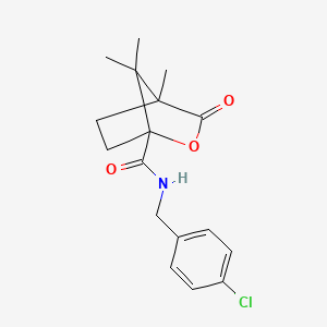 molecular formula C17H20ClNO3 B4139004 N-(4-chlorobenzyl)-4,7,7-trimethyl-3-oxo-2-oxabicyclo[2.2.1]heptane-1-carboxamide 