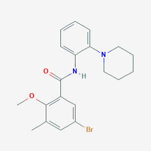 molecular formula C20H23BrN2O2 B4139012 5-bromo-2-methoxy-3-methyl-N-[2-(1-piperidinyl)phenyl]benzamide 