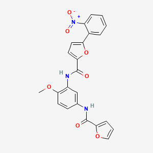 molecular formula C23H17N3O7 B4139025 N-[5-(2-furoylamino)-2-methoxyphenyl]-5-(2-nitrophenyl)-2-furamide 
