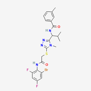 molecular formula C23H24BrF2N5O2S B4139042 N-{1-[5-({2-[(2-bromo-4,6-difluorophenyl)amino]-2-oxoethyl}thio)-4-methyl-4H-1,2,4-triazol-3-yl]-2-methylpropyl}-3-methylbenzamide 