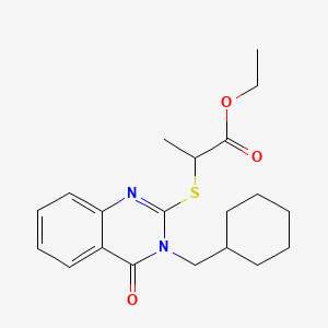 ethyl 2-{[3-(cyclohexylmethyl)-4-oxo-3,4-dihydro-2-quinazolinyl]thio}propanoate